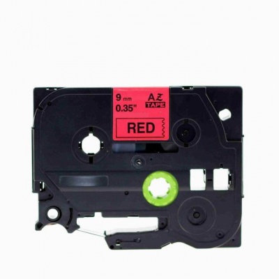 Brother TZe-V421, 9mm x 5,5m, černý tisk / červený podklad, vinyl, kompatibilní páska