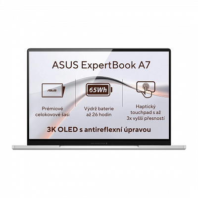 ASUS ExpertBook A7/A7406CMA-OLEDC516512W/5-320/14"/2880x1800/16GB/512GB/Intel int/W11H/Silver/3RNBD