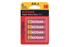 Baterie jednorázová zinkochloridová, tužková, AA, 1.5V, Kodak, blistr, 4-pack, KOD-R6, Extra Heavy Duty