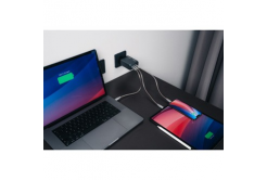 Verbatim, GaN cestovní nabíječka do sítě USB 3.0, USB C, šedá, 200 W, vyměnitelné vidlice C,G,A