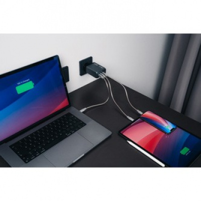 Verbatim, GaN cestovní nabíječka do sítě USB 3.0, USB C, šedá, 200 W, vyměnitelné vidlice C,G,A