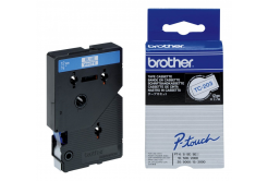 Brother TC-203, 12mm x 7,7m, modrý tisk / bílý podklad, originální páska