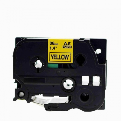 Brother TZe-V661, 36mm x 5,5m, černý tisk / žlutý podklad, vinyl, kompatibilní páska
