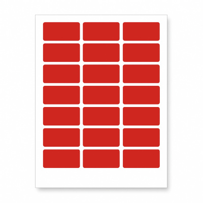 Samolepicí etikety 63,5 x 29,6 mm, 27 etiket, A4, 20 listů, červené