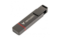 Verbatim 32041 Dual QuickStick, USB flask disk, USB C + USB A 3.2 Gen 1, 256GB, s poutkem, šedý