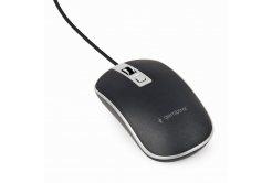 GEMBIRD myš MUS-4B-06-BS, drátová, optická, USB, černá/stříbrná