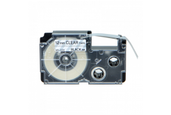 Kompatibilní páska s Casio XR-12X1, 12mm x 8m černý tisk / průhledný podklad