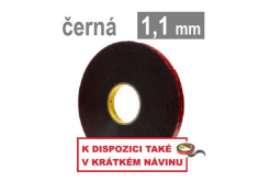 3M VHB™ 5952-F, tl. 1,1 mm; černá oboustranně silně lepicí akrylová páska 12 mm x 3 m