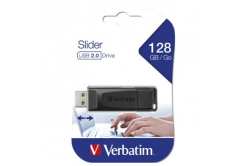 Verbatim USB flash disk, USB 2.0, 128GB, Slider, černý, 49328