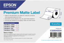 Epson C33S045534 Premium Matte, pro ColorWorks, 76x51mm, 650ks, bílé samolepicí etikety