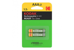 Baterie nabíjecí Ni-MH, tužková, AAA, 1.2V, Kodak, blistr, 2-pack, KOD-REC001, 1000 mAh