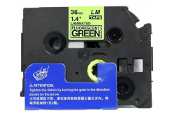 Kompatibilní páska s Brother TZ-D61/TZe-D61, signální 36mm x 8m, černý tisk/zelený podklad