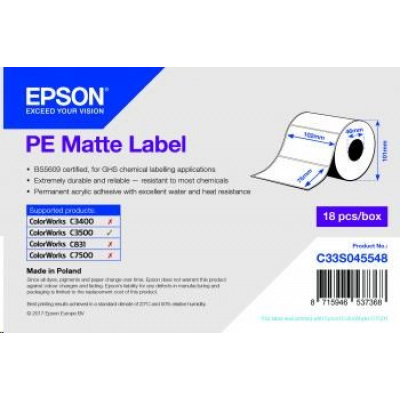 Epson C33S045548 label roll, synthetic, 102x76mm