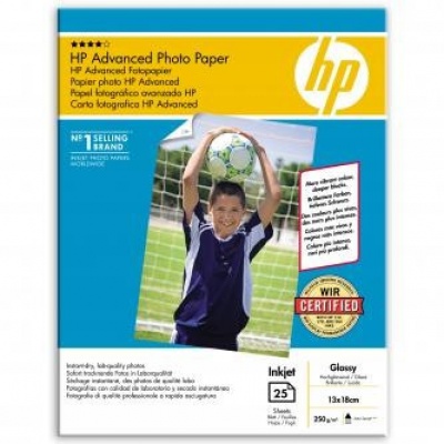 HP Q8696A Advanced Glossy Photo Paper, foto papír, lesklý, zdokonalený, bílý, 13x18cm, 5x7", 250