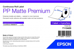 Epson 7113423 PP Matte, pro ColorWorks, 210mmx55m, polypropylen, bílé samolepicí etikety