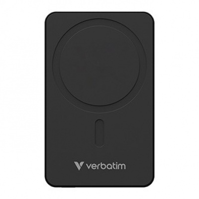 Verbatim, power banka s bezdrátovým nabíjením, 5V, nabíjení telefonu, 32225, 5000mAh, magnetické připevnění, Černá