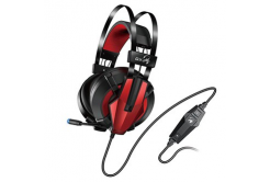 Genius HS-G710V, herní sluchátka s mikrofonem, ovládání hlasitosti, černá/červená, USB