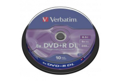 Verbatim DVD+R DL, Double Layer Matt Silver, 43666, 8.5GB, 8x, spindle, 10-pack, bez možnosti potisku, 12cm, pro archivaci dat