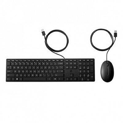 HP 320 MK Wired Mouse Keyboard sada klávesnice USB-A CZ/SK, černá s USB-A drátovou myší, profilovaná myš, USB-A typ