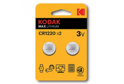 Baterie jednorázová lithiová, knoflíková, CR1220, 3V, Kodak, blistr, 2-pack, KOD-1220BL2