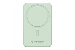 Verbatim, power banka s bezdrátovým nabíjením, 5V, nabíjení telefonu, 32228, 10000mAh, magnetické připevnění, Zelená