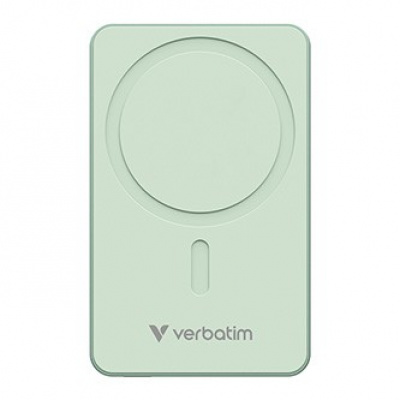 Verbatim, power banka s bezdrátovým nabíjením, 5V, nabíjení telefonu, 32228, 10000mAh, magnetické připevnění, Zelená