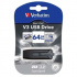 Verbatim 49174 Store N Go V3, USB flask disk, USB A 3.0, 64GB, s výsuvným konektorem, černý