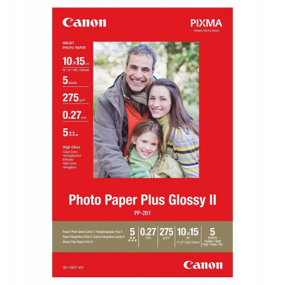 Canon 2311B053 Glossy Photo Paper, 10x15cm, 4x6", 275 g/m2, 5 ks, lesklý, bílý, foto papír