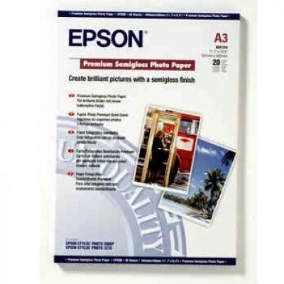 Epson S041334 Premium Semigloss Photo Paper, foto papír, pololesklý, bílý, Stylus Photo 1290, 2100, A3, 