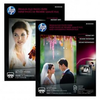 HP Premium Plus Glossy Photo Paper, foto papír, lesklý, bílý, A4, 300 g/m2, 20 ks, CR672A, inko