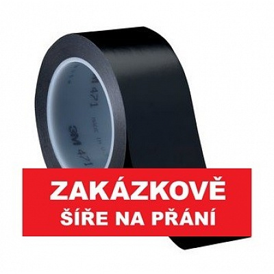 3M 471 Označovací PVC  lepicí páska, otěruvzdorná, černá 50 mm x 33 m