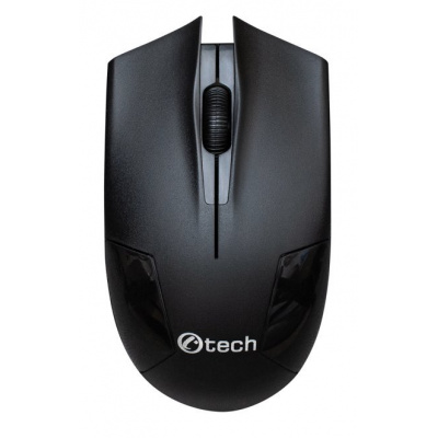 Myš C-TECH WLM-08, černá, bezdrátová, 1200DPI, 3 tlačíteka, USB nano receiver