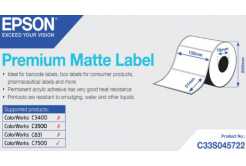Epson C33S045722 Premium Matte, pro ColorWorks, 102x51mm, 2310ks, bílé samolepicí etikety