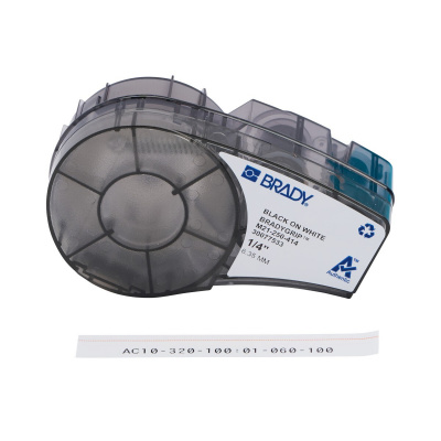 Brady M21-250-414 / 151514, 6.35 mm x 3.048 m, Polyester, černý tisk / bílý podklad