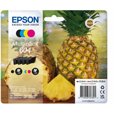 Epson 604 T10G640 C13T10G64010 barevná (CMYK) sada originální cartridge