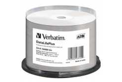 Verbatim 43745 CD-R DataLifePlus Wide Inkjet Printable, 50-pack Spindle, 700MB, 52x, 80min., 12cm