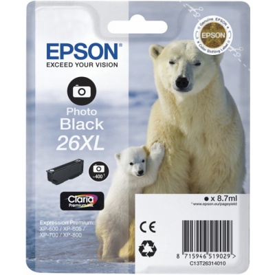 Epson 26XL T2631 foto černá (photo black) originální cartridge