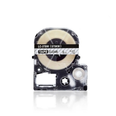 Epson LC-ST9KW, 9mm x 8m, černý tisk / průhledný podklad, kompatibilní páska