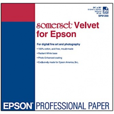 Epson 610/30/Somerset Velvet Fine Art Paper, 610mmx30m, 24", C13S041699, 505 g/m2, papír, bílý