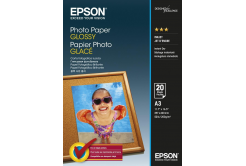 Epson C13S042536 Glossy Photo Paper, foto papír, lesklý, bílý, A3, 200 g/m2, 20 ks