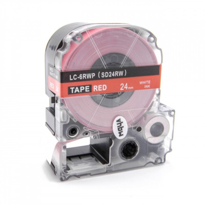 Epson LC-SD24RW, 24mm x 8m, bílý tisk / červený podklad, kompatibilní páska