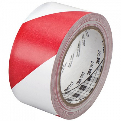 3M 767 PVC páska bílo-červená, 50 mm x 33 m