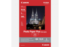 Canon Photo Paper Plus Semi-Glossy, foto papír, pololesklý, saténový, bílý, 10x15cm, 4x6", 260 g/m2, 5 ks, 1686B072, inkoustový