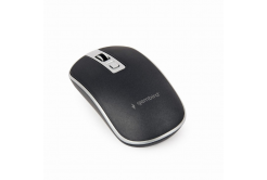 GEMBIRD myš MUSW-4B-06, černo-stříbrná, bezdrátová, USB nano receiver