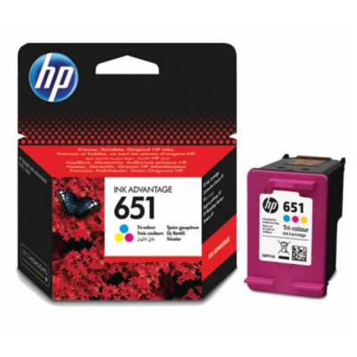 HP originální ink C2P11AE, HP 651, tri-colour, blistr, HP DeskJet IA 5645, IA 5575