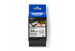 Brother TZe-SE5 Pro Tape, 24mm x 8m, černý tisk/bílý podklad, plombovací, originální páska