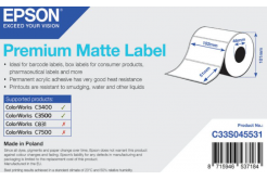 Epson C33S045531 Premium Matte, pro ColorWorks, 102x51mm, 650ks, bílé samolepicí etikety