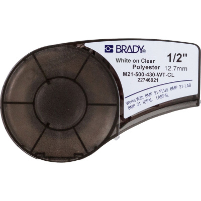 Brady M21-500-430-WT-CL / 139747, polyester páska, 12.70 mm x 6.40 m