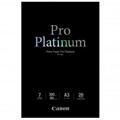 Canon Photo Paper Pro Platinum, foto papír, lesklý, bílý, A3, 300 g/m2, 20 ks, PT-101 A3, inkou