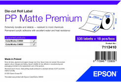 Epson 7113410 PP Matte, pro ColorWorks, 102x51mm, 535ks, polypropylen, bílé samolepicí etikety